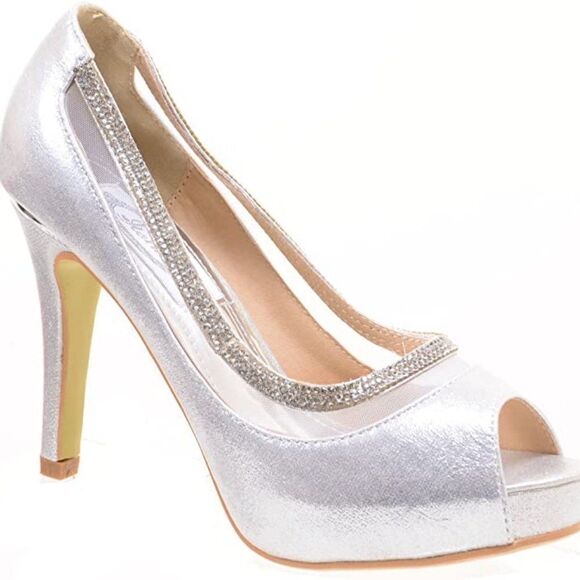 Shoes - Sparkly Peep Toe Platform Stiletto Dress Pumps